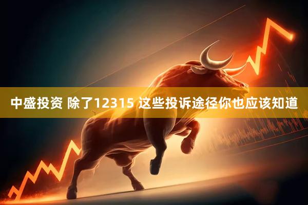 中盛投资 除了12315 这些投诉途径你也应该知道