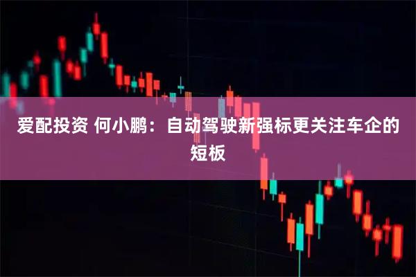 爱配投资 何小鹏：自动驾驶新强标更关注车企的短板
